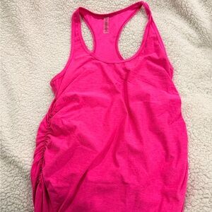 Beyond the Bump Beyond Yoga Large Vibrant Pink Ruched Tank Top